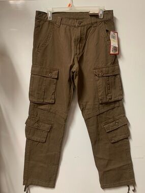 Ring of Fire Olive Green Men's Cargo‎ Pants 100% Cotton Sz 30